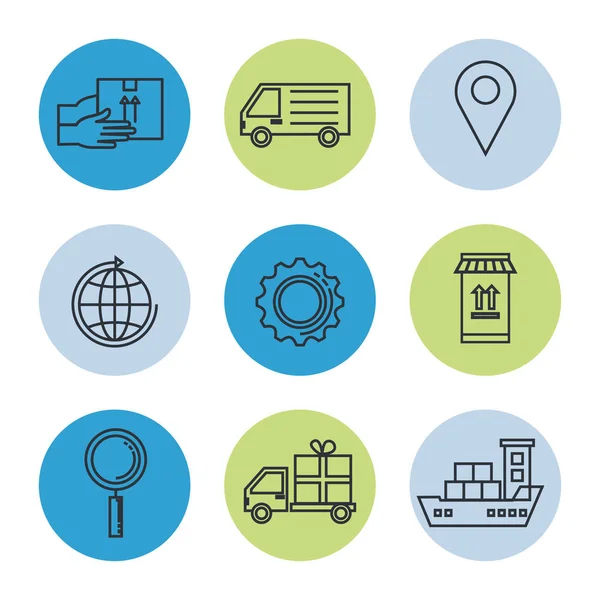 Leveringsservice ingesteld pictogrammen — Stockvector