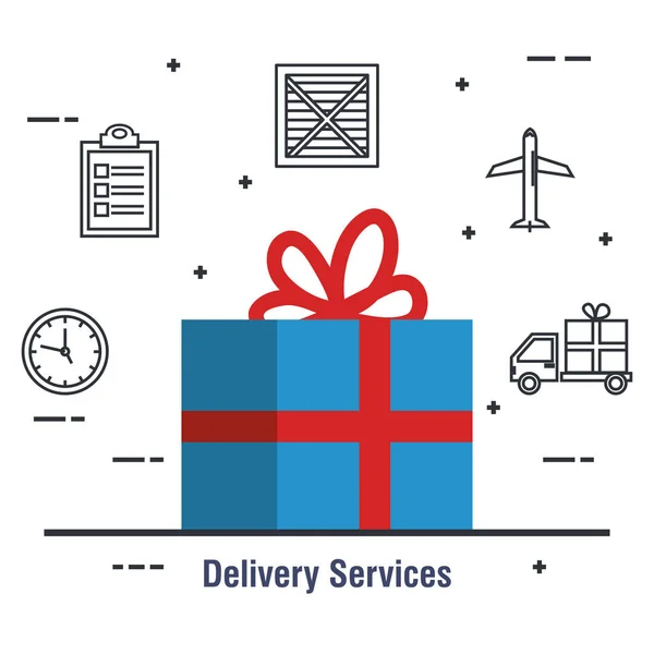 Icono del servicio de entrega regalo — Vector de stock