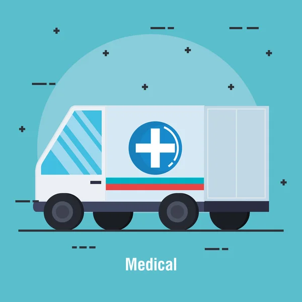 Ambulancia salud iconos médicos — Vector de stock