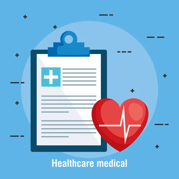 Lista de verificación de salud iconos médicos — Vector de stock