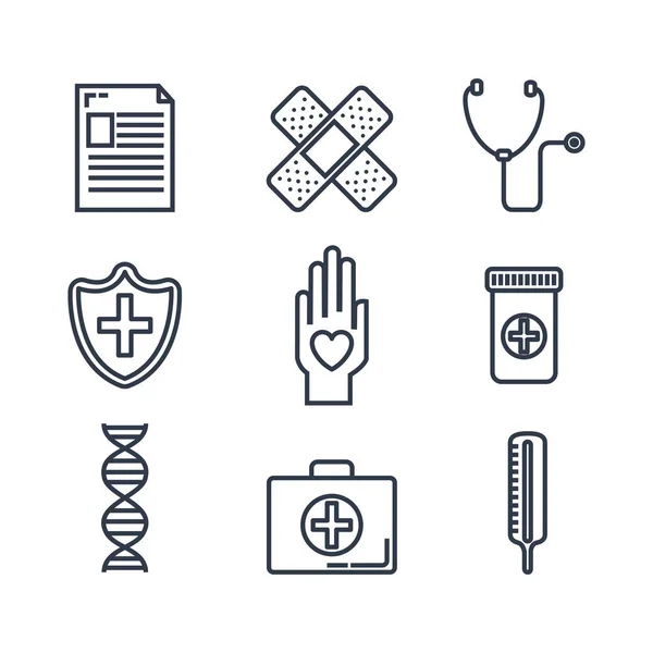 Healthcare medical set icons — Stock Vector
