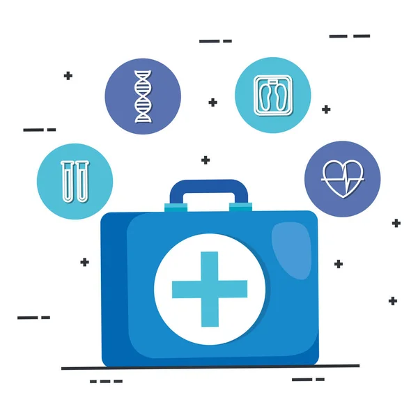 Icônes kit médical de santé — Image vectorielle