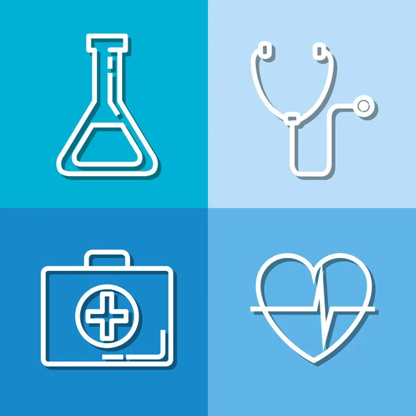 Healthcare medical set icons — Stock Vector