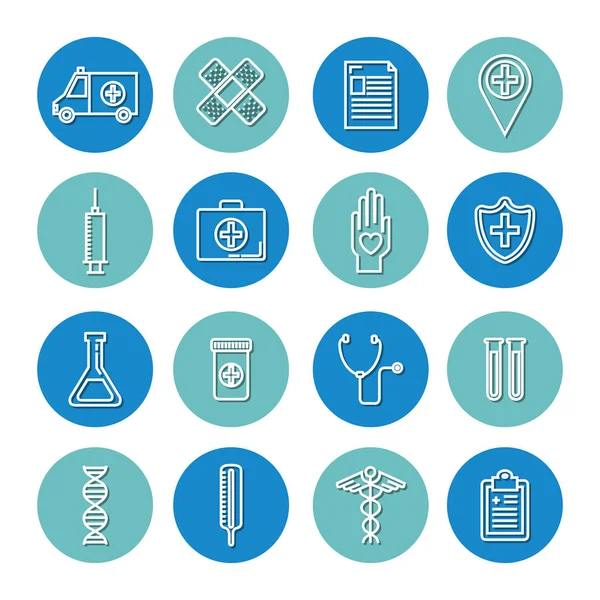 Salud iconos conjunto médico — Archivo Imágenes Vectoriales