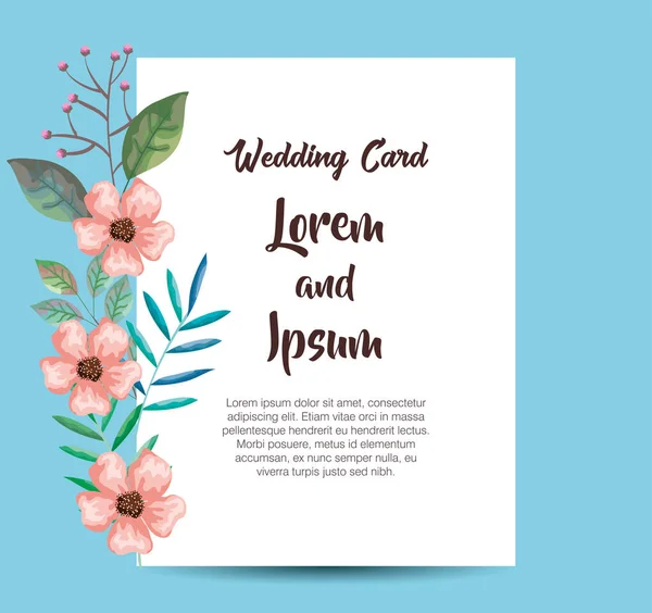 Uitnodigingskaart met bloemen decoratie — Stockvector