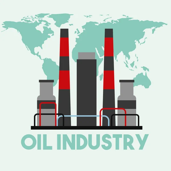 製油所製造工場世界地図油業 — ストックベクタ