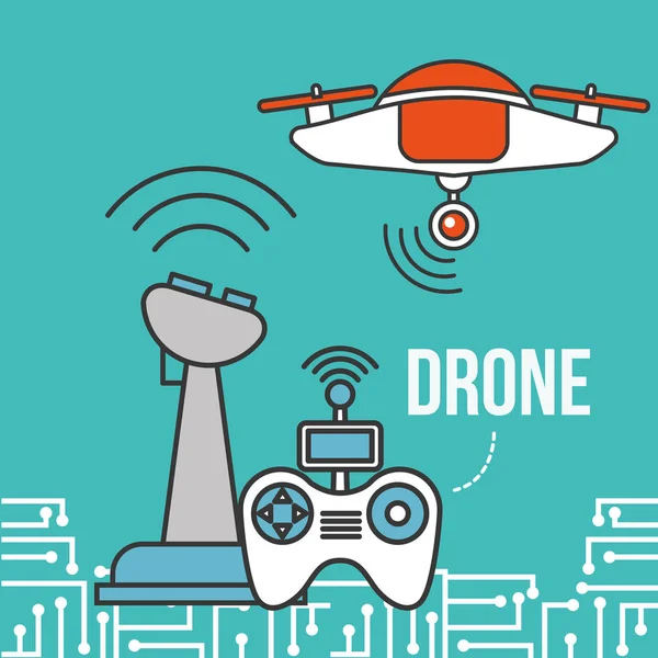 Technologie de drone futuriste — Image vectorielle