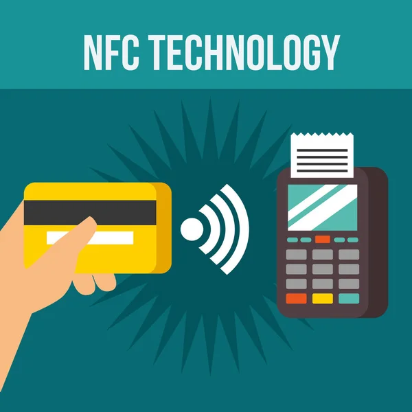 Nfc payment technology — Stock Vector