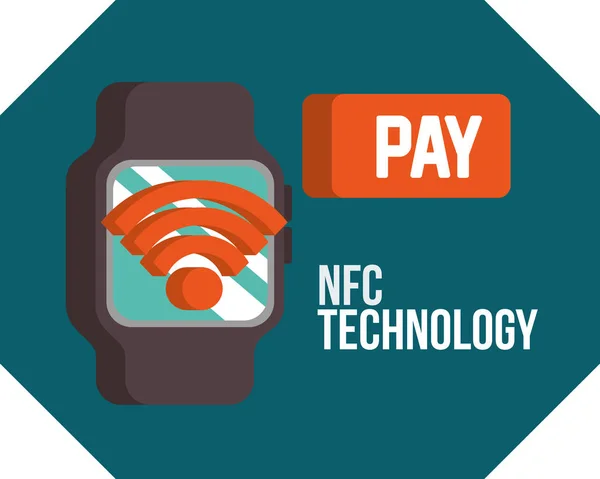 NFC ödeme teknoloji — Stok Vektör