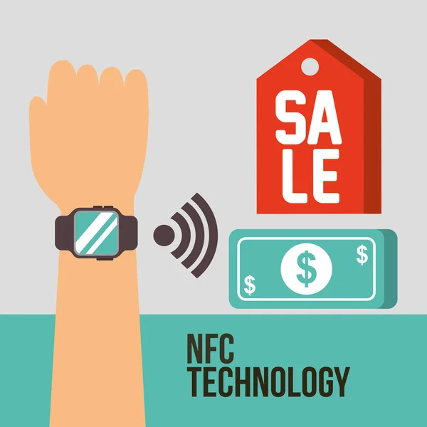 Nfc technologie de paiement — Image vectorielle