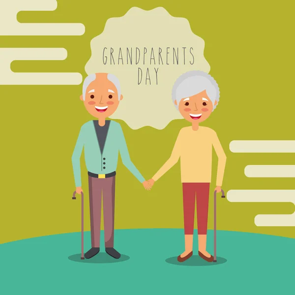 Kartu harian kakek-nenek - Stok Vektor