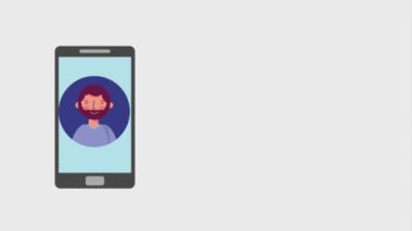 Smartphone ve insanlar karikatür döndürme
