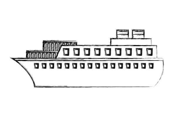 Schiff Boot isolierte Ikone — Stockvektor