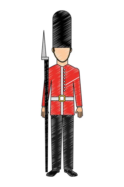 Soldat de londres icône isolée — Image vectorielle