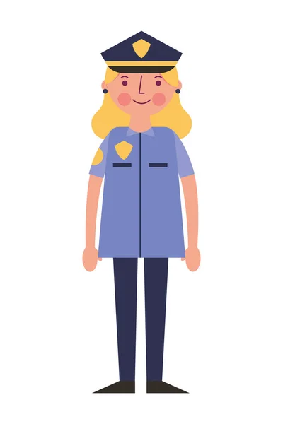 Woman police officer in uniform character — Stock Vector