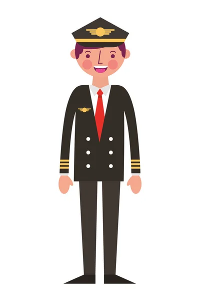 Verkehrsflugzeugpilot in Uniform — Stockvektor