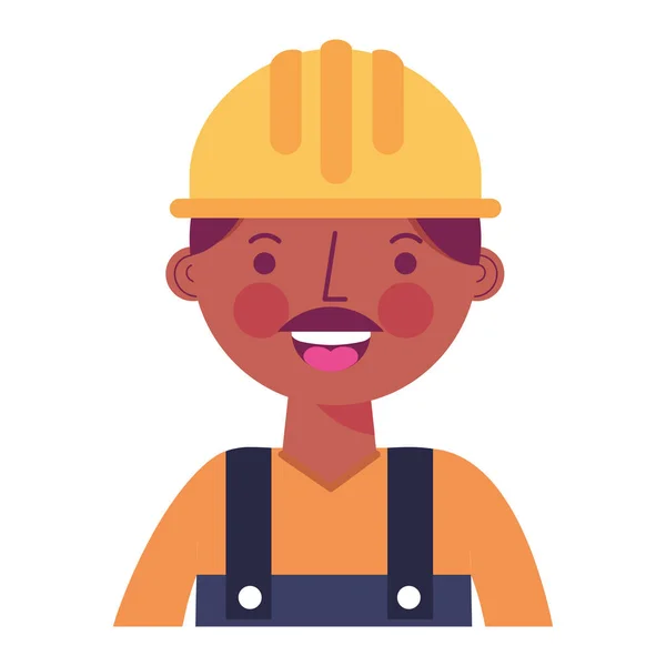 Stavební dělník muž s helmy a kombinézy — Stockový vektor