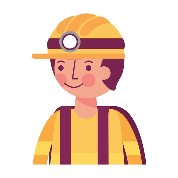 Man miner in helmet and equipment — Stock Vector