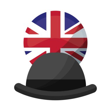 Beyefendi şapka arması ile Büyük Britanya bayrağı