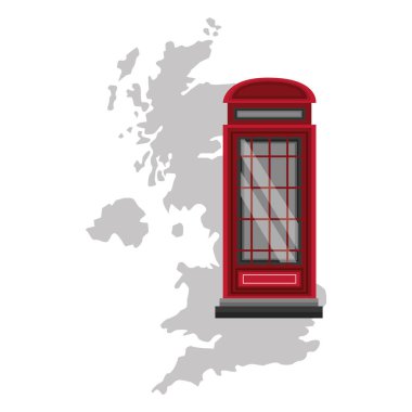 Büyük Britanya'nın klasik telefon kulübesi ile göster