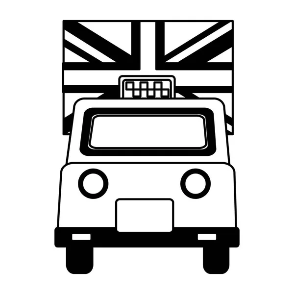 Taxi cab transport england flag — Stock Vector