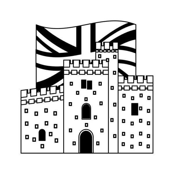 Cardiff castle wales vereinigtes königreich flagge — Stockvektor