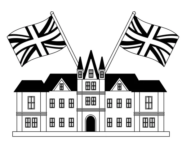 Edinburgh castle vereinigtes königreich flaggen — Stockvektor