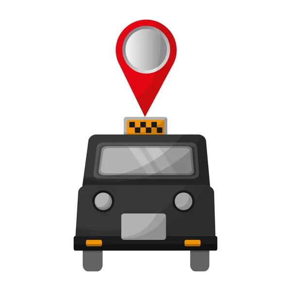 Taxi de Londres con ubicación pin — Vector de stock