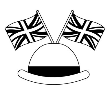 Beyefendi şapkası ile İngiltere bayrakları