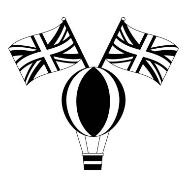 İngiltere bayrakları ile sıcak hava balonu