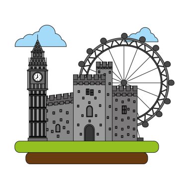 büyük ben kule antik kale ve panoramik tekerlek ile
