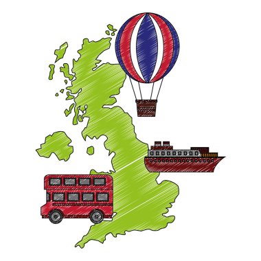 Büyük Britanya'nın set simgeler vektör çizim tasarım ile göster