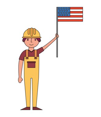 ABD bayrağı avatar karakter ile inşaat Oluşturucu