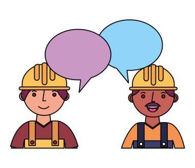 İnşaat oluşturucular konuşma balonları ile