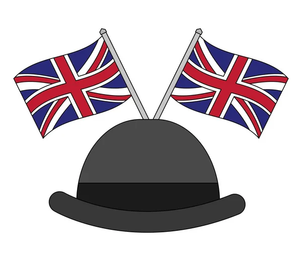 Furia kapelusz z flagi Wielkiej Brytanii — Wektor stockowy