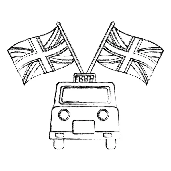 Klasyczna Taksówka z flagi Wielkiej Brytanii — Wektor stockowy