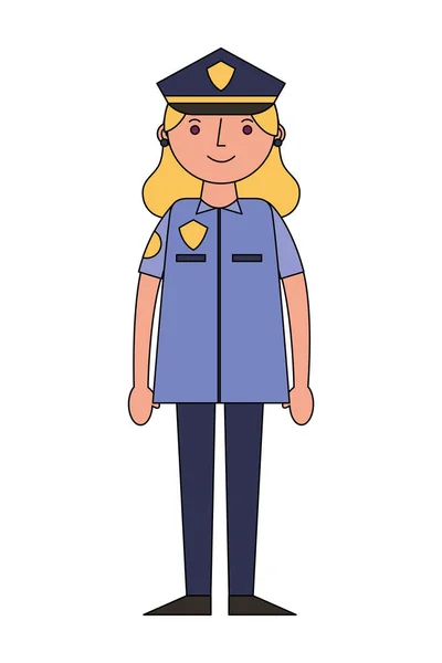 Frau Offizier Polizei Charakter-Symbol — Stockvektor