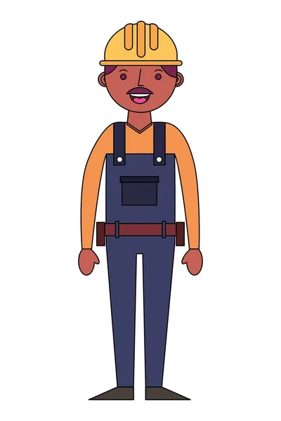 Construction builder avatar character — Stock Vector