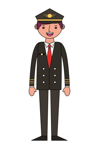 Piloto de avião personagem avatar — Vetor de Stock