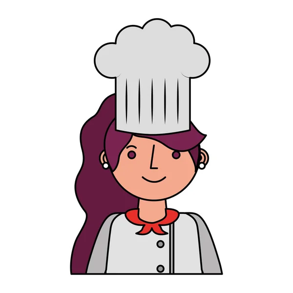 Restoran kadın şef avatar karakter — Stok Vektör