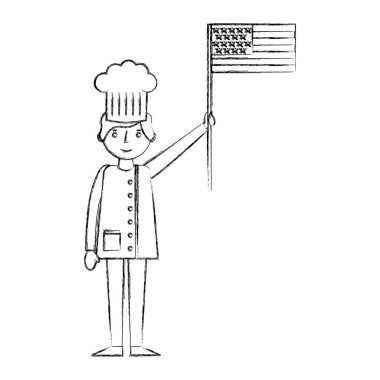 Şef adam Amerikan holding profesyonel Bayrak İşçi Bayramı