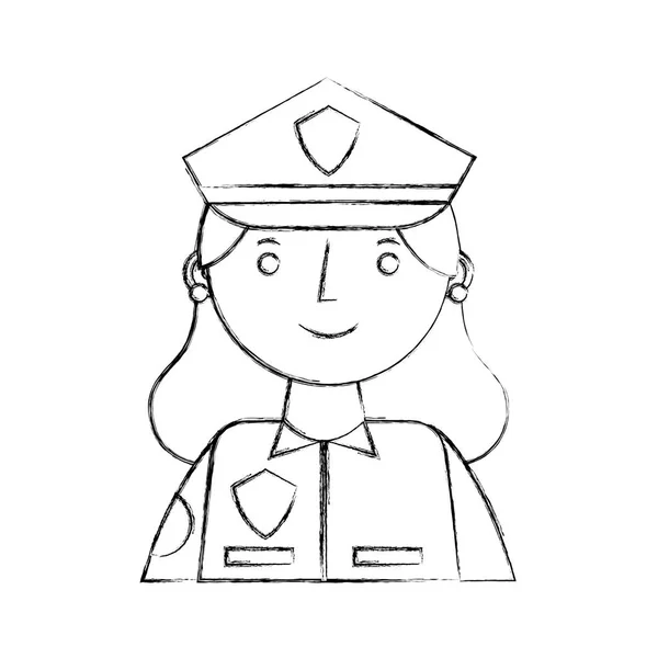 Nő rendőr egy egységes karakter — Stock Vector