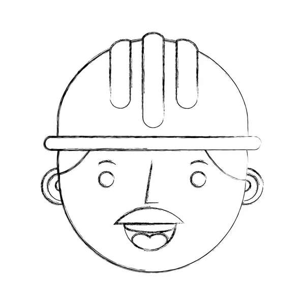 Travailleur homme de la construction avec casque — Image vectorielle