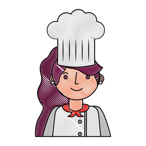 Chef mulher personagem feminina com chapéu — Vetor de Stock