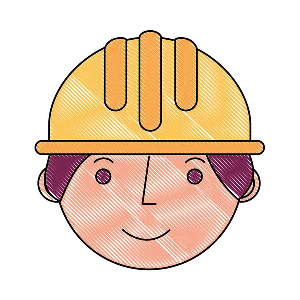 Çalışan inşaat işçisi karakter — Stok Vektör