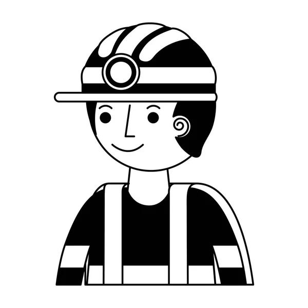 Brandweerman avatar karakter pictogram — Stockvector