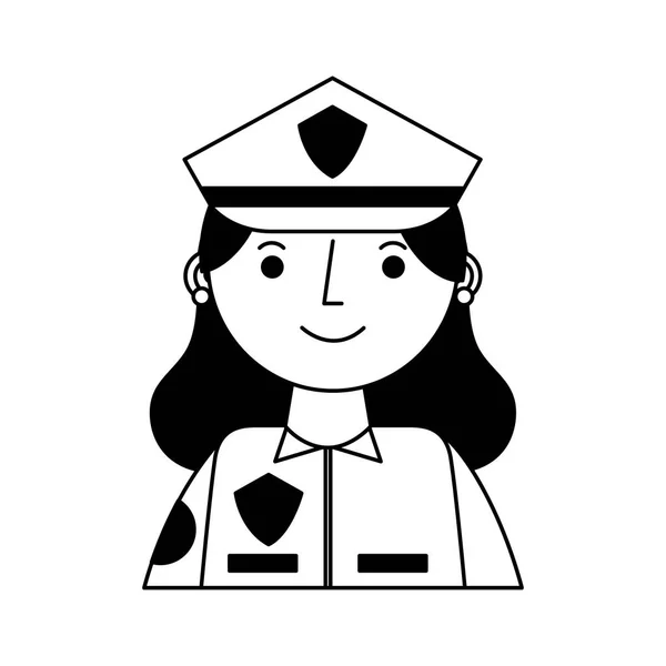 Frau Offizier Polizei Charakter-Symbol — Stockvektor
