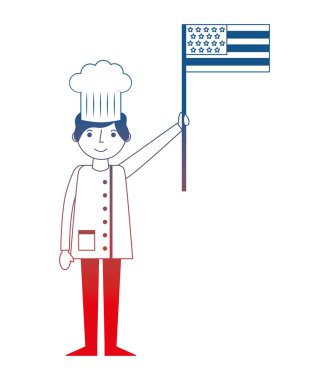 Şef adam Amerikan holding profesyonel Bayrak İşçi Bayramı