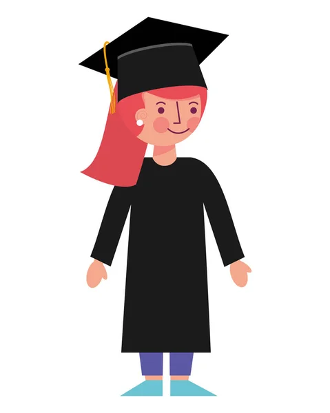 女子校生卒業服や帽子 — ストックベクタ