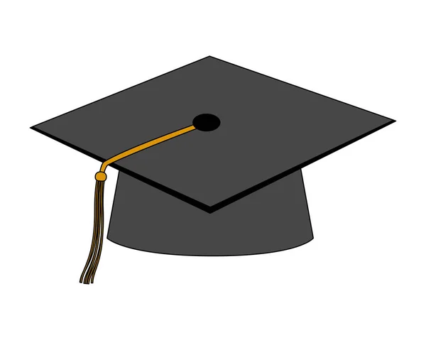 Chapeau graduation icône isolée — Image vectorielle